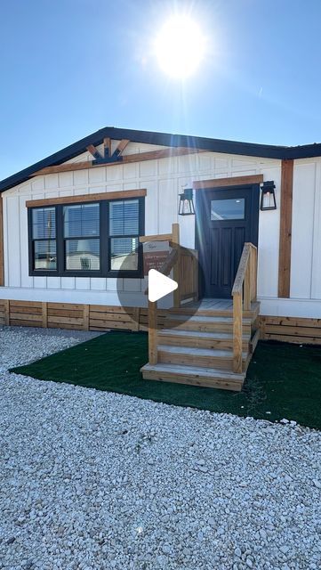 Mobile Homes by Georgia on Instagram: "I think you’re going to love this one!🤩 The Driftwood by Winston Homes: 3 Bed 2 Bath🏡" Modern Double Wide Mobile Homes, Mobile Home Entrance Ideas, Mobile Home Ideas Doublewide, 2 Story Manufactured Homes, Double Wide Modular Homes, Double Wide Exterior Makeover, Mobile Home Exterior Remodel, Mobile Home Interior Ideas, Make A Mobile Home Look Like A House