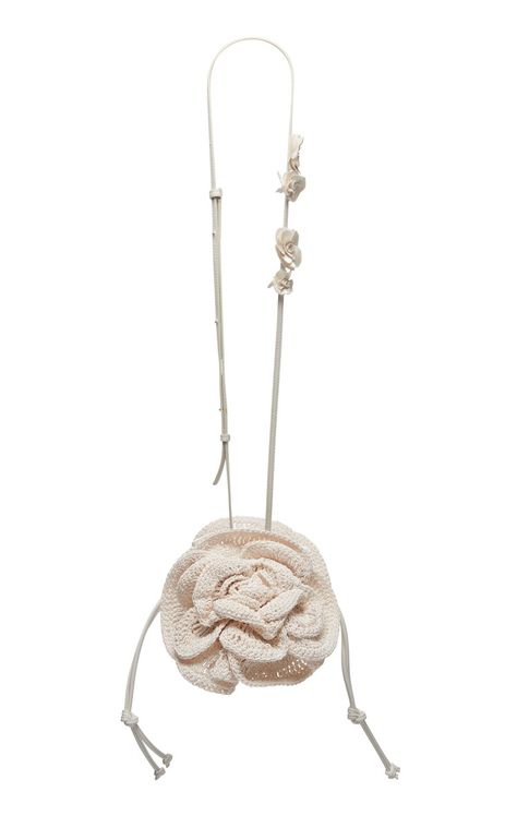 Magda Satin Crochet Bag By Magda Butrym | Moda Operandi Crochet Bodies, Magda Butrym, Satin Flowers, Crochet Rose, Moda Operandi, Crochet Bag, Fashion Collection, Calf Leather, Designer Fashion