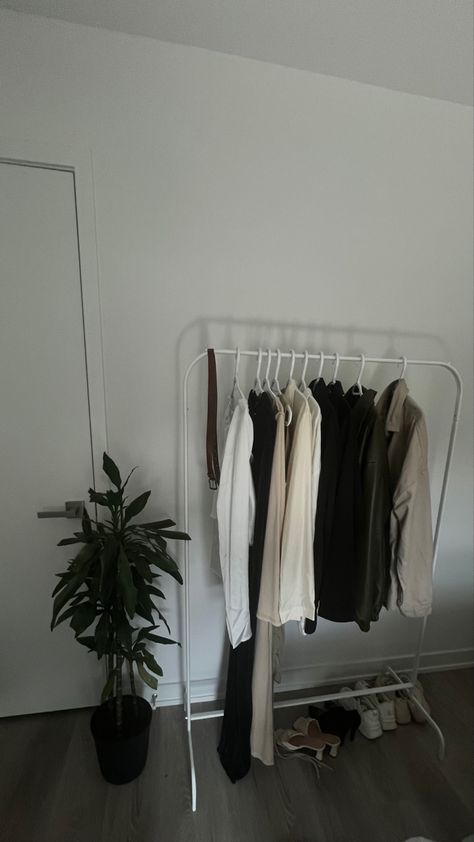 Clothing rack - Ikea Plant - facebook marketplace #aesthetic #bedroominspo #bedroomdecorideas In Room Clothing Rack, Ikea Clothing Rack, Marketplace Aesthetic, Ikea Clothes Rack, Clothing Rack Aesthetic, Cloth Hanger Stand, Ikea Rack, Ikea Plant, Clothing Rack Bedroom