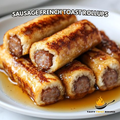 🌟 Elevate your breakfast game with these delicious Sausage French Toast Roll-Ups! 🍳🥓 Sausage French Toast Roll-Ups Ingredients: - 8 slices of bread - 8 breakfast sausage links - 2 eggs - 3 tbsp milk - 1/2 tsp vanilla extract - 1/2 tsp cinnamon - 2 tbsp butter - Maple syrup for dipping Instructions: 1. Flatten bread slices with a rolling pin. 2. Cook sausages according to package instructions. 3. Place a sausage on each bread slice and roll up. 4. In a bowl, whisk eggs, milk, vanilla, and c... Sausage French Toast Roll Ups, Maple Breakfast Sausage Recipes, Toast Roll Ups, Breakfast Sausage Links, French Toast Roll Ups, Cozy Fall Recipes, Breakfast Sausage Recipes, Fried Breakfast, Breakfast Rolls