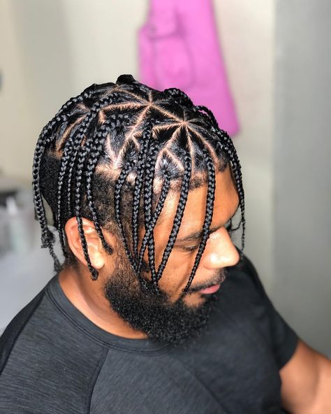 Braids Man, Trending Braids, Amazing Braids, Triangle Parts, Box Braids Men, Braids For Men, Triangle Box Braids, Dread Styles, Cornrow Hairstyles For Men