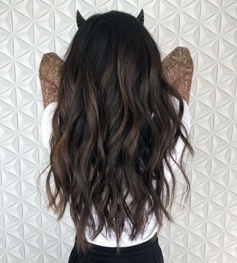 Brown Level 5 Hair, Dimension Highlights Dark Brown, Dark Brown Hair With Dark Balayage, Black Hair With Brown Dimension, Hair Balayage Brunette Lighter, Dimension On Dark Brown Hair, Brown Hair Black Balayage, Dark Brown Hair Balayage On Black Hair, Dimension In Dark Brown Hair