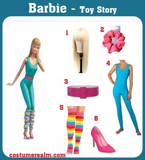 Dress Like Barbie From Toy Story, Barbie Costume, Halloween Costume, Outfits, Fashion, Style, Cosplay Guide Barbie From Toy Story Costume, Barbie Toy Story Costume, Toy Story Costumes Women, 80s Barbie Costume, Barbie From Toy Story, Toy Story Barbie Costume, Barbie Party Costume, Dress Like Barbie, Barbie Costume Halloween