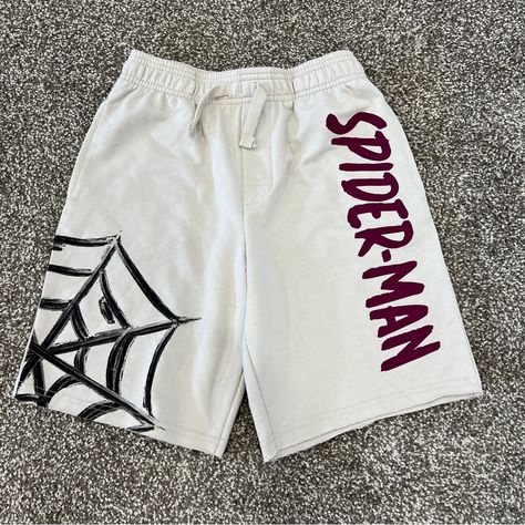 Marvel Boys Spider Man Cream Shorts Size Medium New New With Tags Ff1 Masculine Fits, Stuff For Men, Cool Shorts, Boy Styles, Graphic Shorts, Fitted Shorts, Men Cream, Streetwear Shorts, Cream Shorts