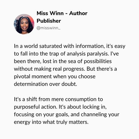 Analysis paralysis can hit hard during the learning phase. Overcome it by taking baby steps and staying organized. Every small step counts. ⁠ ⁠ :⁠ :⁠ Follow @misswinn_ for more book publishing insights.⁠ ⁠ #writingtips #indieauthors #selfpublishing⁠ Analysis Paralysis, Small Step, Focus On Your Goals, Baby Steps, Favorite Words, Self Publishing, Staying Organized, Writing Tips, Book Publishing