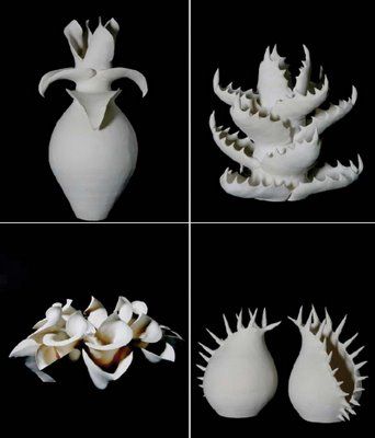 organic forms in clay, its hiding many hours of work behind these, and nature is making it itself without any problem. Biomorphic Ceramics, Plant Ceramics, Karl Blossfeldt, Ceramic Projects, Organic Sculpture, Ceramics Inspiration, Creepy Images, Organic Ceramics, Pottery Form