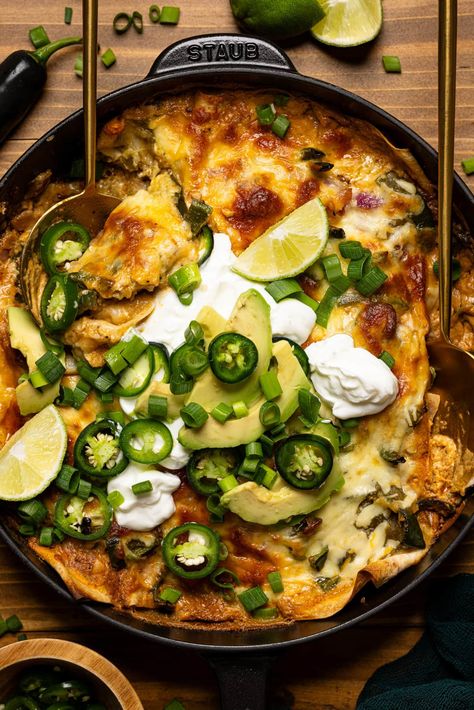 Skillet Meatless Enchiladas [w/ Salsa Verde] Meatless Enchiladas, Vegetarian Quinoa Recipes, Enchiladas Vegetarian, Salsa Verde Enchiladas, Vegetarian Enchiladas Recipe, Salsa Verde Recipe, Vegetarian Enchiladas, Quinoa Recipe, Vegetarian Quinoa