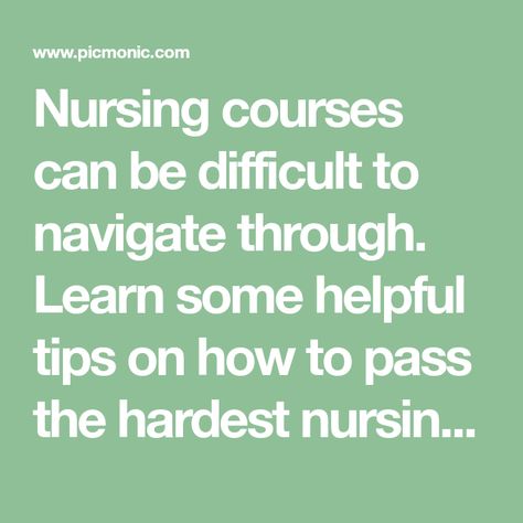 Nursing courses can be difficult to navigate through. Learn some helpful tips on how to pass the hardest nursing courses out there. Nursing Classes, Mnemonic Devices, Nursing Courses, Nursing Process, Healthy Work, Critical Thinking Skills, Nclex, Anatomy And Physiology, Pharmacology