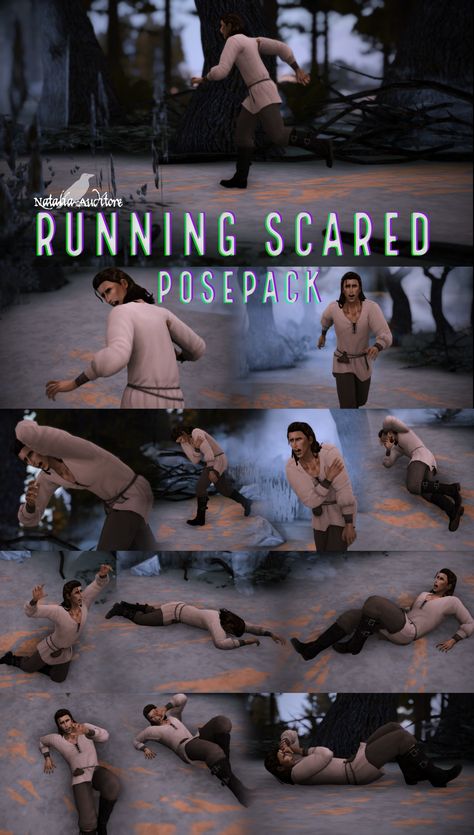 Sims 4 Injured Poses, Cas Poses, Natalia Auditore, Sims4 Poses, Running Scared, Running Pose, Sims 4 Couple Poses, Sims Poses, Sims 4 Stories