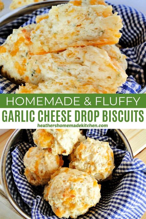 Garlic Cheese Drop Biscuits, Cheddar Cheese Drop Biscuits, Homemade Cheese Biscuits, Quick And Easy Cheese Biscuits, Easy Cheesy Garlic Biscuits, Baking Powder Cheese Biscuits Recipe, Cheddar Garlic Drop Biscuits, Cheese Drop Biscuits Easy, Easy Homemade Cheddar Biscuits