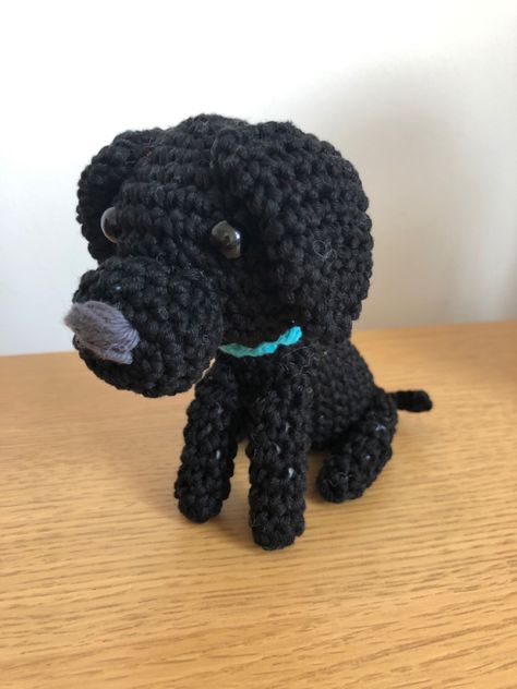 A lovely commission make for a beloved black labrador crocheted using cotton yarn Beginner Crochet Projects, Beginner Crochet, Crochet Keychain, Black Labrador, Crochet Gifts, Crochet For Beginners, Just For Fun, Cotton Yarn, Crochet Amigurumi