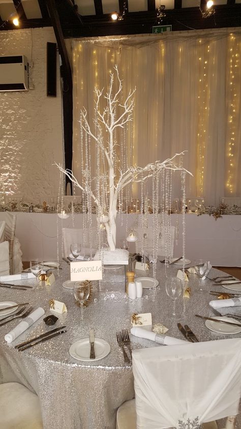 Winter Wonderland Wedding Winter Wonderland Wedding Backdrop, Champagne Tree, Venue Layout, Winter Carnival, Head Table Wedding, Wonder Land, Winter Wonderland Wedding, Table Wedding, Wonderland Wedding