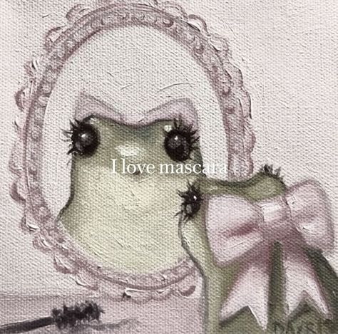 I Love Mascara, Coquette Pink Aesthetic, Aesthetic Frog, Albino Animals, Mascara Makeup, Coquette Pink, Cute Paintings, Pink Aesthetic, Not Mine