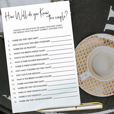 $1.43 | How Well do you Know Couples Shower Quiz Game - wedding shower game, how well do you know, couples shower quiz, simple modern chic, minimalist casual elegance, soft feminine sage green, eau de nil watercolor wash, black and white, handwritten lettering, elegant hand lettered calligraphy Bridal Shower Quiz, Soft Green Color Palette, Couples Quiz, Wedding Shower Themes, Black And White Typography, Couple Wedding Shower, Soft Green Color, Green Color Palette, White Typography