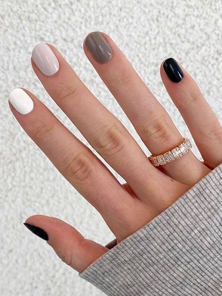 Fall Nail Colors And Designs, Turquoise Nail Designs, Light Gray Nails, Nail Colors And Designs, The Trend Spotter, Fall Nail Polish, Nail Polish Colors Fall, Short Gel Nails, Simple Acrylic Nails