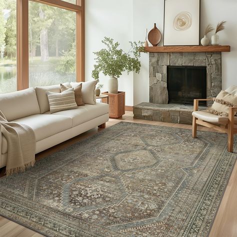 PRICES MAY VARY. Well Designed: This area rug cleverly blends the opulence and sophistication inherent in Vintage aesthetics. The intricate patterns are paired with sage create a captivating visual spectacle. The blend of classic, modern, bohemian, faded and more styles of the sage rug is masterfully embodied in this rug with high-quality soft fibers. Machine Washable & Easy Care: Our rug is designed for utmost convenience, being fully machine washable for easy maintenance. In daily care, a simp Aesthetic Boho, Bookshelf Storage, Stylish Aesthetic, Closet Decor, Vintage Aesthetics, Dining Room Home Office, Compact Living, Rugs For Living Room, Living Room Accents