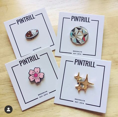 Enamel Pin Packaging Ideas, Brooch Packaging Ideas, Backing Cards Packaging, Pin Packaging Ideas, Pin Backing Card Design, Enamel Pins Packaging, Pins Packaging, Pin Packaging, Pins Display