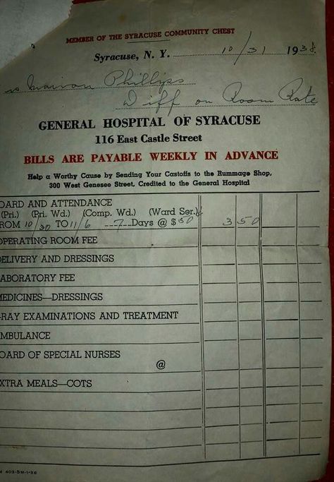 1938 Syracuse hospital bill Hospital Check Up, Hospital Bill Format, Hospital Format, Drip Pic, Cute Display Pictures For Whatsapp, Room Snapchat, Hospital Bill, Brazil Language, Female Army Soldier