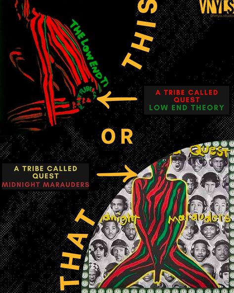 Which album is better? 📀 Last week A Tribe Called Quest was announced to officially be getting inducted into the Rock N Roll Hall of Fame. Though they have no shortage of classic albums, singles and features, their second and third albums The Low End Theory and Midnight Marauders, respectively, are heralded as their greatest bodies of work. The Low End Theory boasts classic tracks like “Buggin Out”, “Check The Rhime” and the paramount posse anthem, “Scenario”. Midnight Marauders on the oth... Low End Theory, Midnight Marauders, A Tribe Called Quest, Tribe Called Quest, Great Body, Hall Of Fame, Rock N, The Rock, Rock N Roll