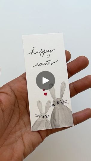 Easy Easter Watercolor, Simple Easter Watercolor Paintings, Watercolor Bunnies Easy, Easter Watercolor Paintings Easy Kids, Watercolour Rabbit Simple, Easter Cards Handmade, Spring Theme, Easter Art, Welcome Spring