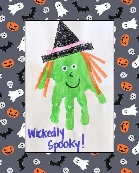 🎃🧟‍♂️🕷️🧙‍♀️ Looking for an easy Halloween handprint keepsake for? Try these! #halloween #halloweenhandprints #artisfun #toddlerart #preschoolart Witch Handprint, Halloween Handprint, Handprint Keepsake, Daycare Activities, Handprint Art, Toddler Art, Halloween 2024, Easy Halloween, Hand Print