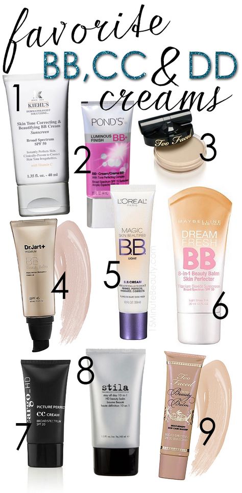 The best BB and CC Creams!  This post compares what active ingredients and even what sunscreens they have in them.  Pin now and read later! No Make Up Make Up Look, Bb Creams, Beauty Balm, Cc Cream, Beauty Items, Love Makeup, Bb Cream, All Things Beauty, Facial Cleanser