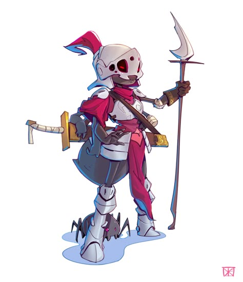 ArtStation - Claire and the Spider Knight, Nathan Chan Chibi Knight, Spider Knight, Spider Monster, Cartoon Knight, Soul Knight, Helmet Drawing, Knight Drawing, The Spider, Game Character Design