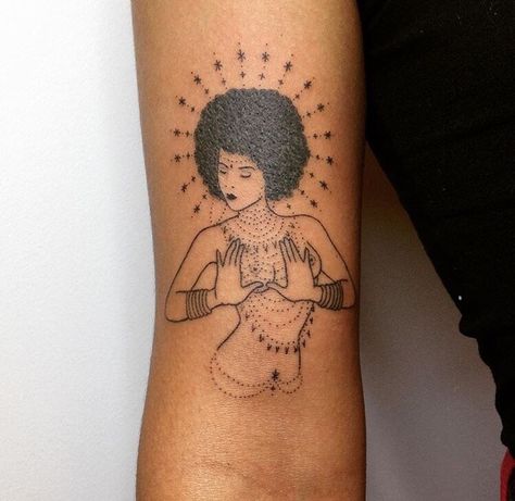 Tati Compton, Afro Goddess, Afro Tattoo, Pin Up Girl Tattoo, African Tattoo, Saved Tattoo, Goddess Tattoo, Black Girls With Tattoos, Warrior Tattoos