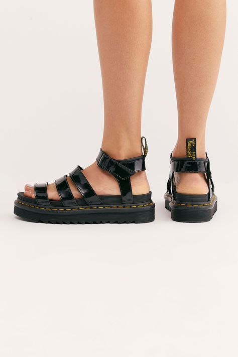 Slide View 4: Blaire Flatform Sandal Dr Martens Blaire, Martens Style, Doc Martens Outfit, Ankle Sneakers, Leather Gladiator Sandals, Flatform Sandals, Doc Martens, Buy Shoes, Boho Clothing