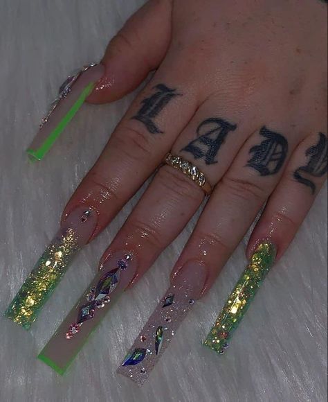 Xxxl Nails Designs, Square And Stiletto Nails Together, Xxl Nail Designs, Caribana Makeup, Xxxl Nails, Short Coffin Nails Designs, Mickey Nails, Acrylic Toe Nails, Long Acrylic Nail Designs