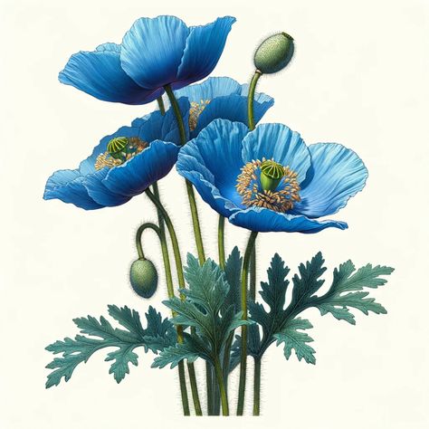 Himalayan blue poppy Blue Poppy Drawing, Blue Poppy Painting, Blue Himalayan Poppy, Blue Poppy Tattoo, Blue Poppy Flower, Himalayan Poppy, Circle Sketch, Himalayan Blue Poppy, Blue Poppies