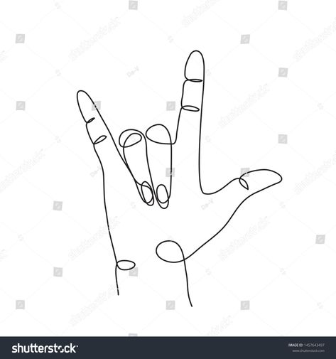 I Love You Asl Drawing, I Love You Sign Language Drawing, Love You In Sign Language Tattoo, Asl Sign Language Tattoo, Sign Language I Love You Art, Sign Language Ily Tattoo, I Love U Sign Language Tattoo, Ily Sign Tattoo, I Love You Asl Tattoo Fine Line