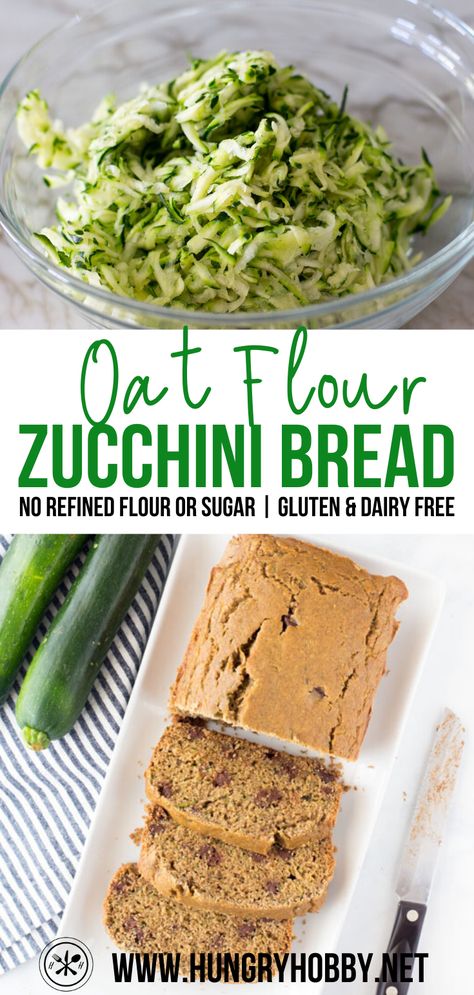 Oat Flour Zucchini Bread, Sugar Free Quick Breads, Summer Breakfasts, Breakfasts Healthy, Healthy Zucchini Bread, Gluten Free Zucchini Bread, Oatmeal Flour, Oat Flour Recipes, Zucchini Bread Healthy