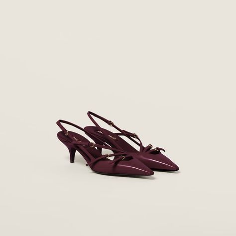 Miu Miu Heels, Burgundy Heels, Luxury Lifestyle Women, Miu Miu Shoes, Red Heels, Slingbacks, Sand Beige, Style Classique, Rubber Heels