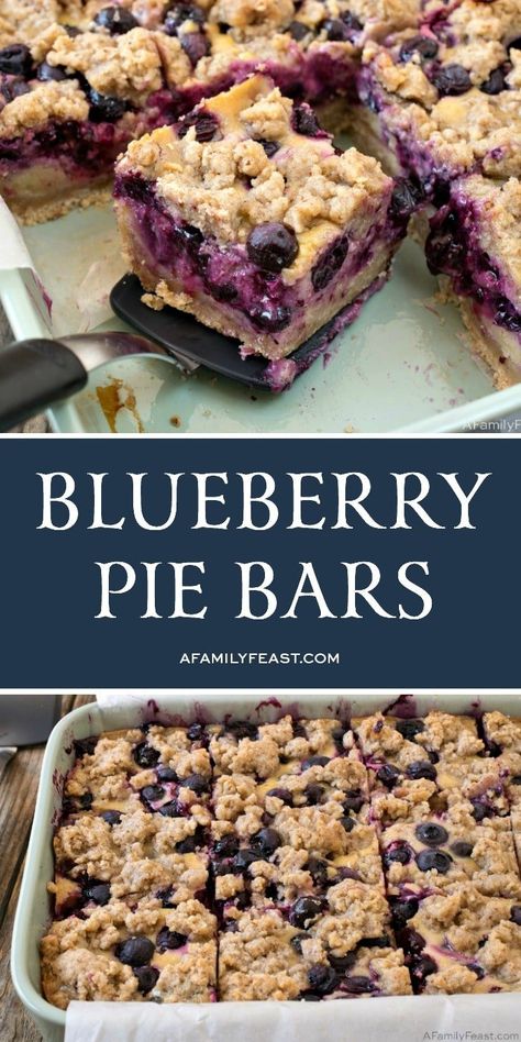 Blueberry Pie Bars Fruity Deserts, Blueberry Pie Bars, Blueberry Filling, Blueberry Desserts, Quick Easy Desserts, Recipe Dessert, Pie Bars, Fruity Desserts, Blueberry Pie