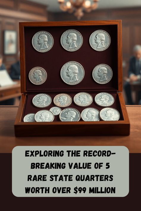 Uncover the stunning value of 5 rare state quarters that are worth over $99 million! 💵✨ Dive into the fascinating world of coin collecting and discover what makes these quarters so extraordinary. Quarter Auction, State Quarters, Colmar, Dec 1, Coin Collecting, Rarity, The History, Coin, Auction