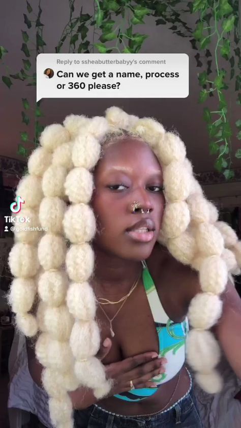 Image of person with blonde bubble braids and blonde eyebrows person is black Longevity Diet, Hair Puff, Bubble Braids, Dark Skin Beauty, Hair Reference, Birthday Month, Black Girls Hairstyles, Aesthetic Hair, Gorgeous Hair