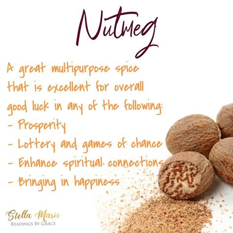 Nutmeg In Witchcraft, Nutmeg Spiritual Benefits, Nutmeg Magical Properties, Nutmeg Magic, Herb Properties, Nutmeg Benefits, Candle Color Meanings, Magickal Herbs, Healing Spirituality