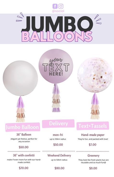 Transform Your Balloon Business with Our Editable Balloon Menu Templates! 🎈 Perfect for Balloon Artists. Bring your balloon decor vision to life and wow your clients with professional pricing and presentation. Download now and elevate your event styling business! #BalloonMenu #BalloonMockup #BalloonDecor #CustomTemplates #EventStylist #PartyPlanning #EditableMenu #CanvaTemplates #EventDesign #BalloonArtist #EventPlanning #WeddingStyling #PartyDecor Balloon Menu Pricing, Balloon Pricing, Balloon Styling, Balloon Bar, Styling Business, Balloons Bouquet, Balloon Business, Balloon Prices, Planning Business