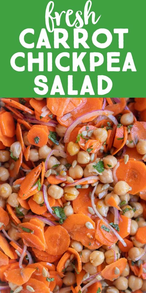 Chickpea Carrot Salad, Summer Carrot Side Dish, Carrot Chickpea Salad, Pea And Carrot Salad, French Carrot Salad, Summer Carrot Recipe, Carrot Salad Recipes Easy, Orange Side Dish, Fresh Carrot Recipes