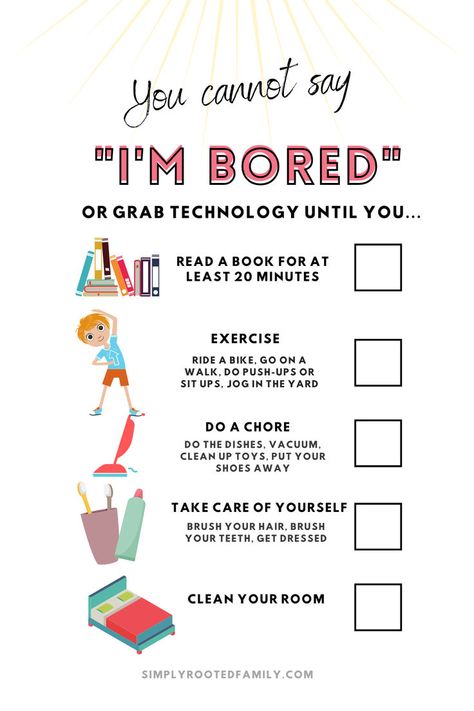 summer checklist, screentime checklist, parenting advice, fun summer activities Screentime Checklist For Kids, Screentime Checklist, Life Hacks For Kids, I Am Your Mother, I Am Bored, Hacks For Kids, Summer Boredom, Bored Kids, Am Bored