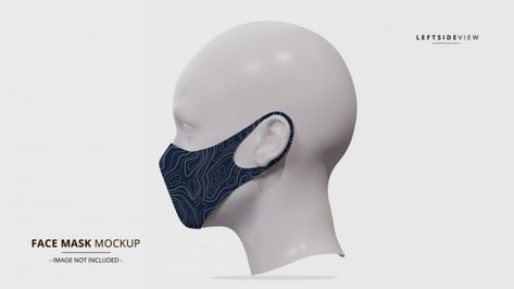 Side Profile Mask, Mask Side Profile, Mask Side View, Blue Mask, Vector Template, Medical Masks, Fashion Face Mask, Reference Photos, Modern Fabric