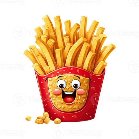 Delicious French Fries Clipart. Crispy Fast Food Illustration for Snack Menus. Generative AI French Fries Illustration, French Fries Clipart, Chips Drawing, Fries Clipart, Fast Food Illustration, Abc Design, Cartoon Food, Food Cartoon, Art Comic