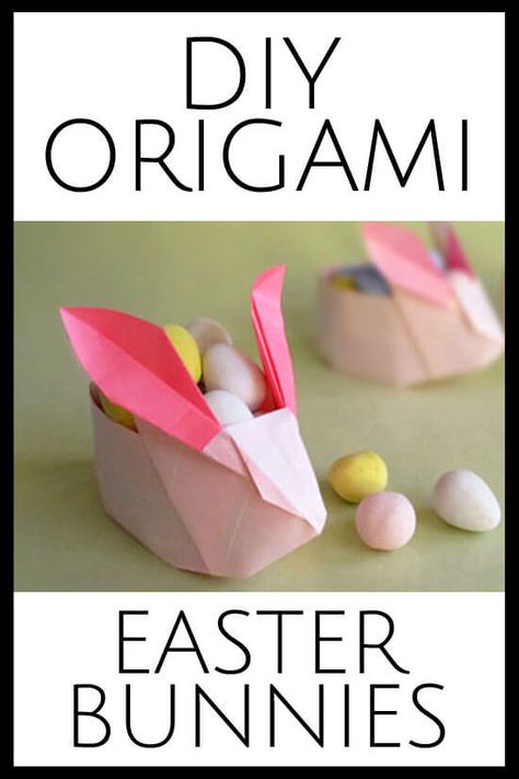 These are the cutest little origami Easter Bunnies and they are easy, too! Easter Origami Easy, Origami Bunny Easy, Easter Origami, Bunny Origami, Origami Bunny, Easter Paper Crafts, Origami Projects, Origami Tutorials, Origami Techniques