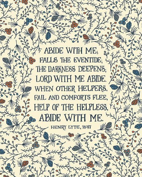 Abide With Me, Hymn Art, Soli Deo Gloria, Gifts For Pastors, Christian Wall Art, Christian Life, Our Lady, Faith Quotes, Bible Journaling