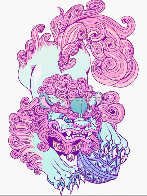 Japanese Foo Dog, Foo Dog Tattoo Design, Traditional Japanese Tattoo Flash, Hamsa Hand Tattoo, Foo Dog Tattoo, Fu Dog, Leo Tattoos, Drawing Examples, Traditional Tattoo Art