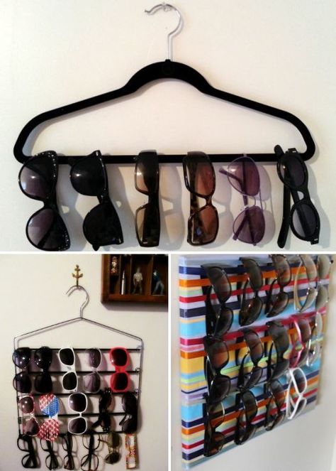 Diy Sunglasses Holder, Sunglasses Storage Diy, Organizing Walk In Closet, Diy Sunglasses, Organizar Closet, Sunglasses Organizer, Easy Diy Ideas, Sunglasses Display, Sunglasses Storage