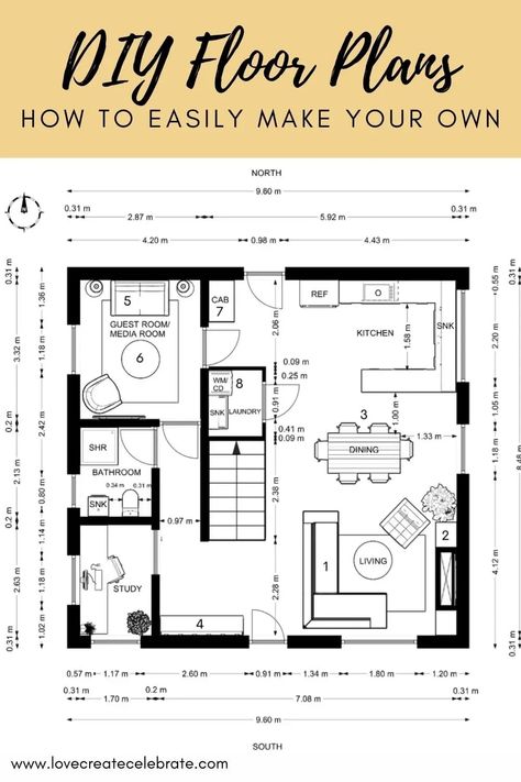 How to Make a Floor Plan! Making a floor plan layout for a space is the perfect opportunity to make sure that everything you want in a space will actually work. It is the most important step in renovating and designing a room. Learn the easy way to create a floor plan and do interior design sketches and floor plans for your home. Use a couple quick and easy programs! 2d Floor Plan Layout, Floorplan Layout Design, How To Plan A Room Layout, Diy Floor Plans, Free Floor Plans Layout, House Interior Drawing Floor Plans, Room Floor Plans Bedrooms, Architecture Floor Plan Symbols, Room Sketches Interior Design Plan