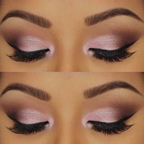 Prom Makeup For Brown Eyes, Prom Eyes, Wedding Eyes, Pink Eyeliner, Pink Eyeshadow Look, Black Eye Makeup, Trendy Eyeshadow, Wedding Day Makeup, Eye Makeup Pictures