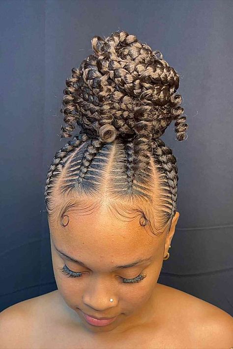 Big Knotless Braided Bun Updo for Long Hair Braids Up In A Bun, Feed In Braids Hairstyles, Braided Styles, Braided Bun Hairstyles, Box Braids Hairstyles For Black Women, Braided Cornrow Hairstyles, Braids Hairstyles Pictures, Quick Braided Hairstyles, Cute Box Braids Hairstyles